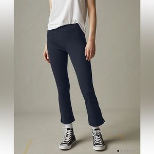 American Giant W Sz 16 Black Ponte Crop Flare Black Stretch MidRise Pant Legging